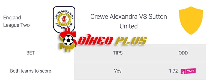 AI Soi Kèo: Crewe vs Sutton, 2h45 ngày 13/03/2024
