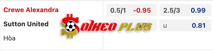AI Soi Kèo: Crewe vs Sutton, 2h45 ngày 13/03/2024