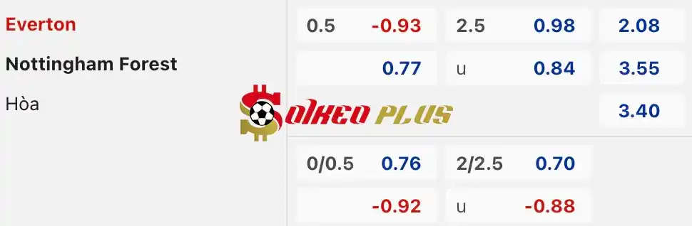 Soi Kèo Dự Đoán: Everton vs Nottingham, 19h30 ngày 21/04/2024