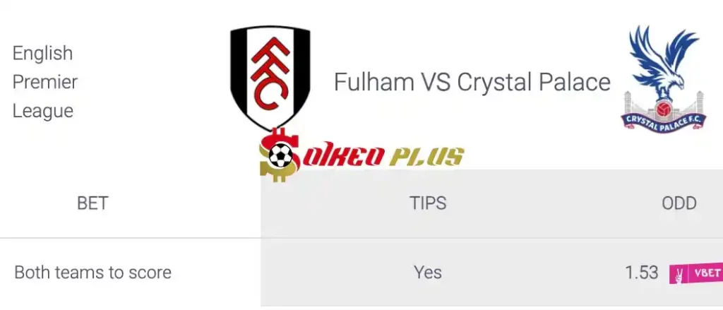 Soi Kèo Dự Đoán: Fulham vs Crystal Palace, 21h ngày 27/04/2024