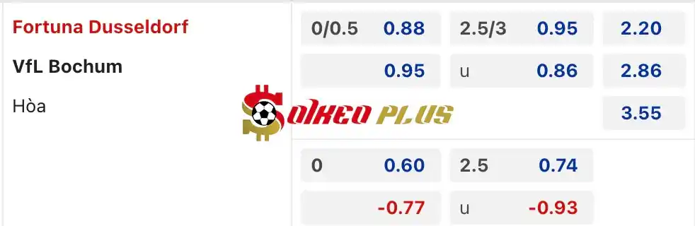 Soi Kèo Dự Đoán: Dusseldorf vs Bochum, 1h30 ngày 28/05/2024