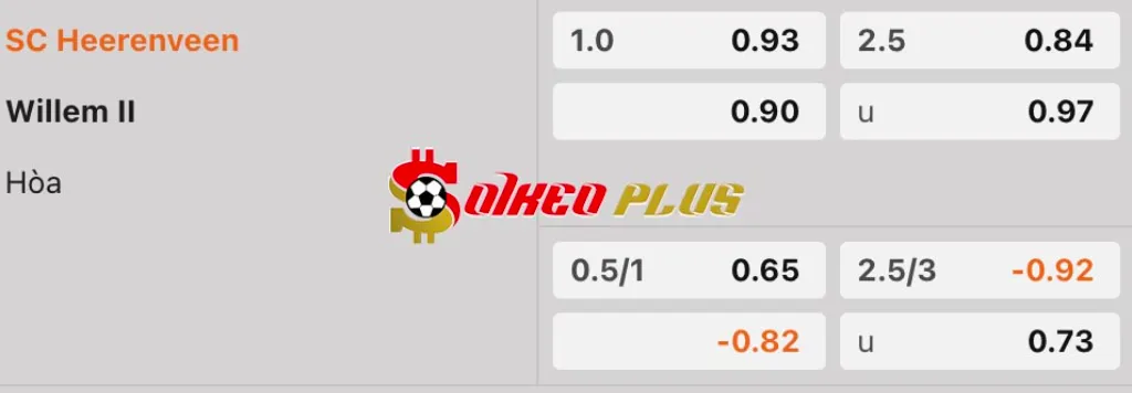Soi Kèo Dự Đoán: Heerenveen vs Willem II, 1h ngày 5/4/2025